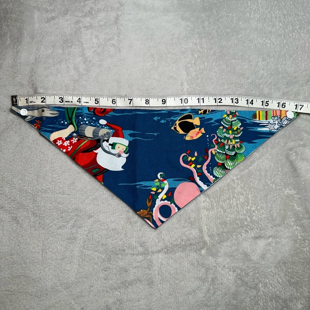 Two Cute Festive and Reversible Christmas Pattern Pet Bandanas